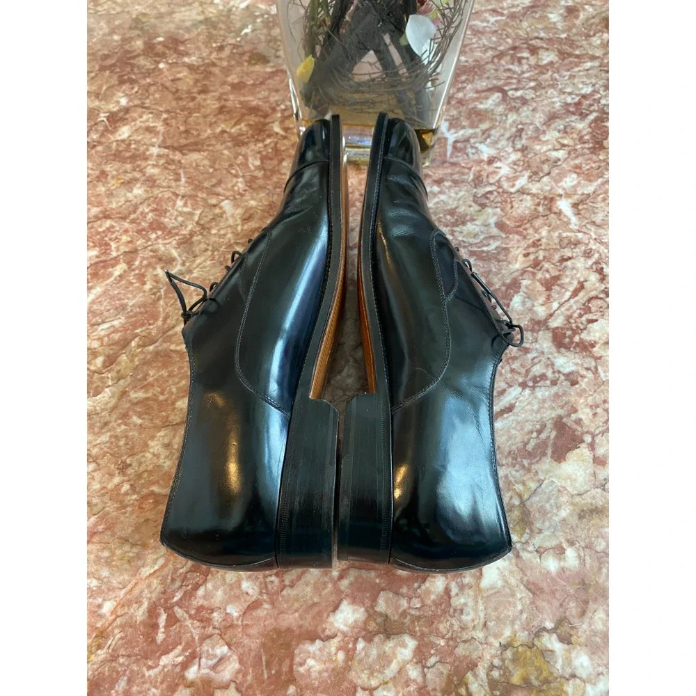 SALVATORE FERRAGAMO PADOVA BLACK LEATHER CAP-TOE OXFORD SHOES 11.5B EUC! $1,150